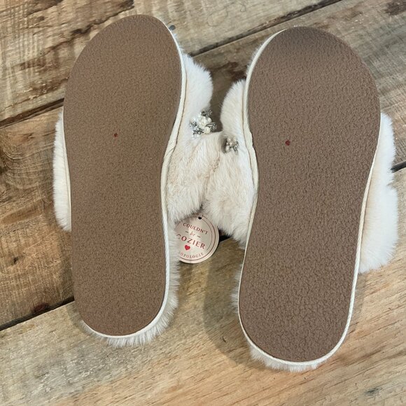 By Anthropologie Open-Toe Pearl Slippers NWT Size Medium - Picture 9 of 9